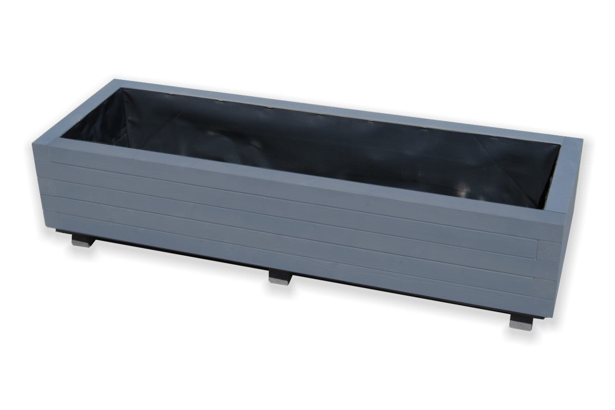 Grote houten tuin plantenbak 120 cm in antraciet