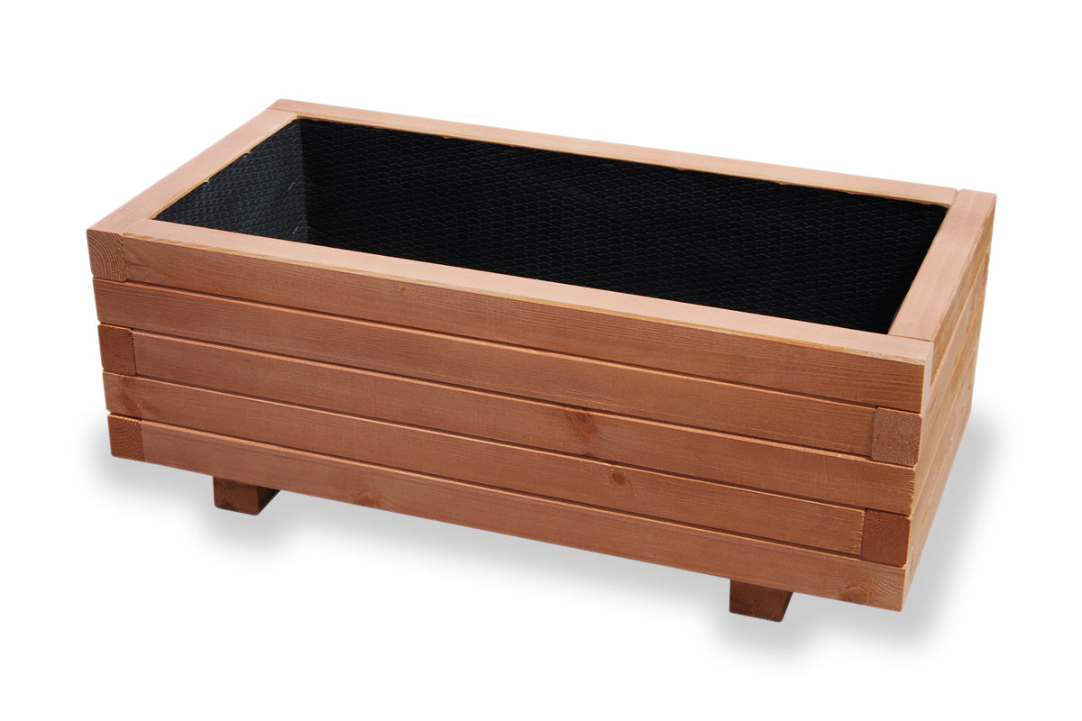 Houten tuin plantenbak 80 cm in walnoot