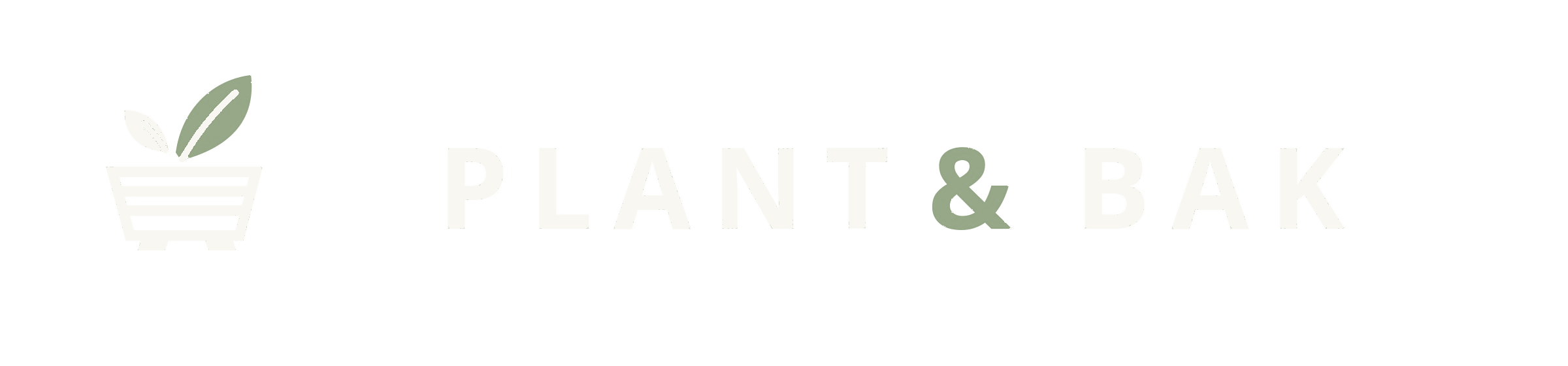 Plant&bak logo wit