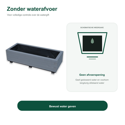 Houten plantenbak 100 cm antraciet zonder waterafvoer 