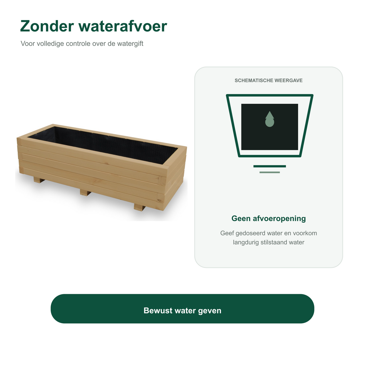 Houten plantenbak 100 cm light oak zonder waterafvoer 