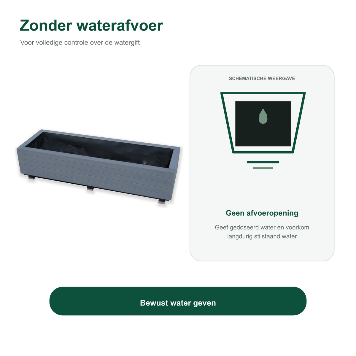 Houten plantenbak 115 cm antraciet zonder waterafvoer 