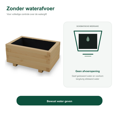 Houten plantenbak 60 cm light oak zonder waterafvoer 