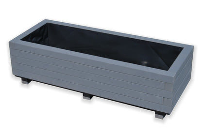 Grote houten tuin plantenbak 100 cm in antraciet