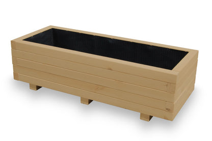 Grote houten tuin plantenbak 100 cm in light oak