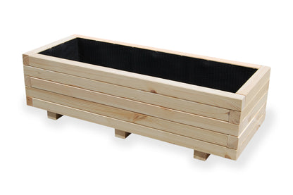 Grote houten tuin plantenbak 100 cm in naturel hout