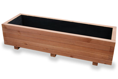 Grote houten tuin plantenbak 120 cm in walnoot