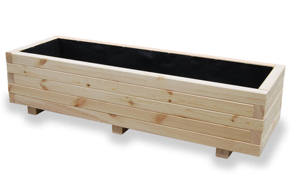 Grote houten tuin plantenbak 120 cm in naturel hout
