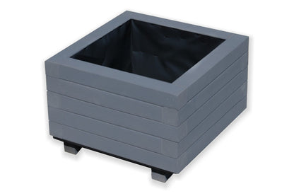 Vierkante houten tuin plantenbak 40 cm in antraciet