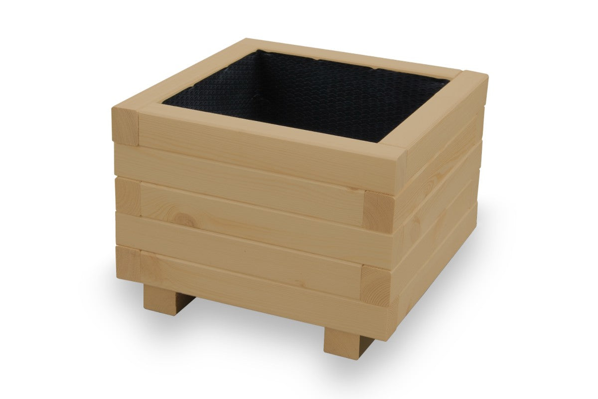 Vierkante houten tuin plantenbak 40 cm in light oak