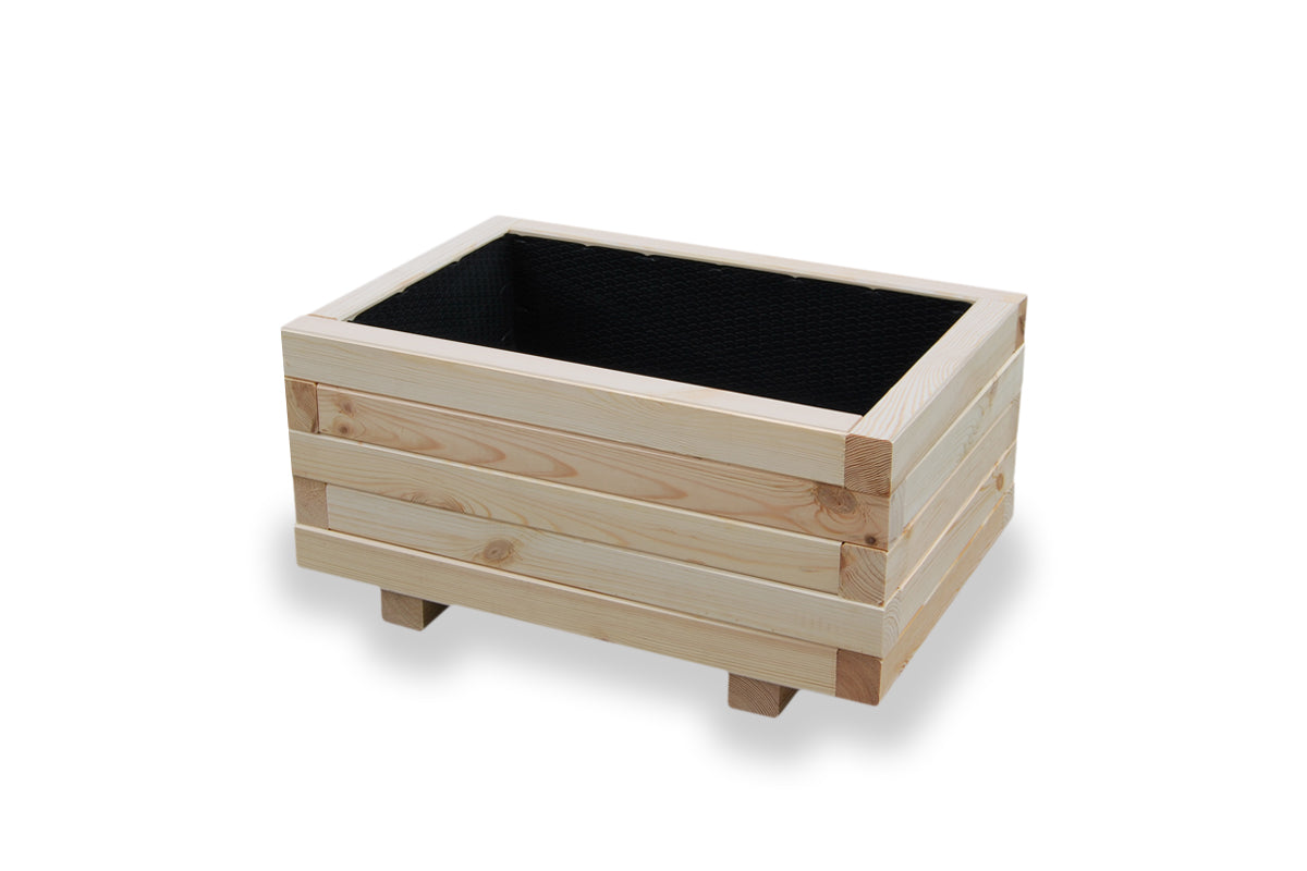 Houten tuin plantenbak 60 cm in naturel hout