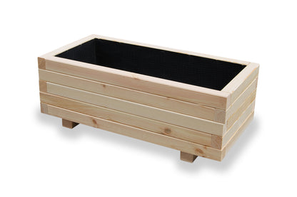 Houten tuin plantenbak 80 cm in naturel hout