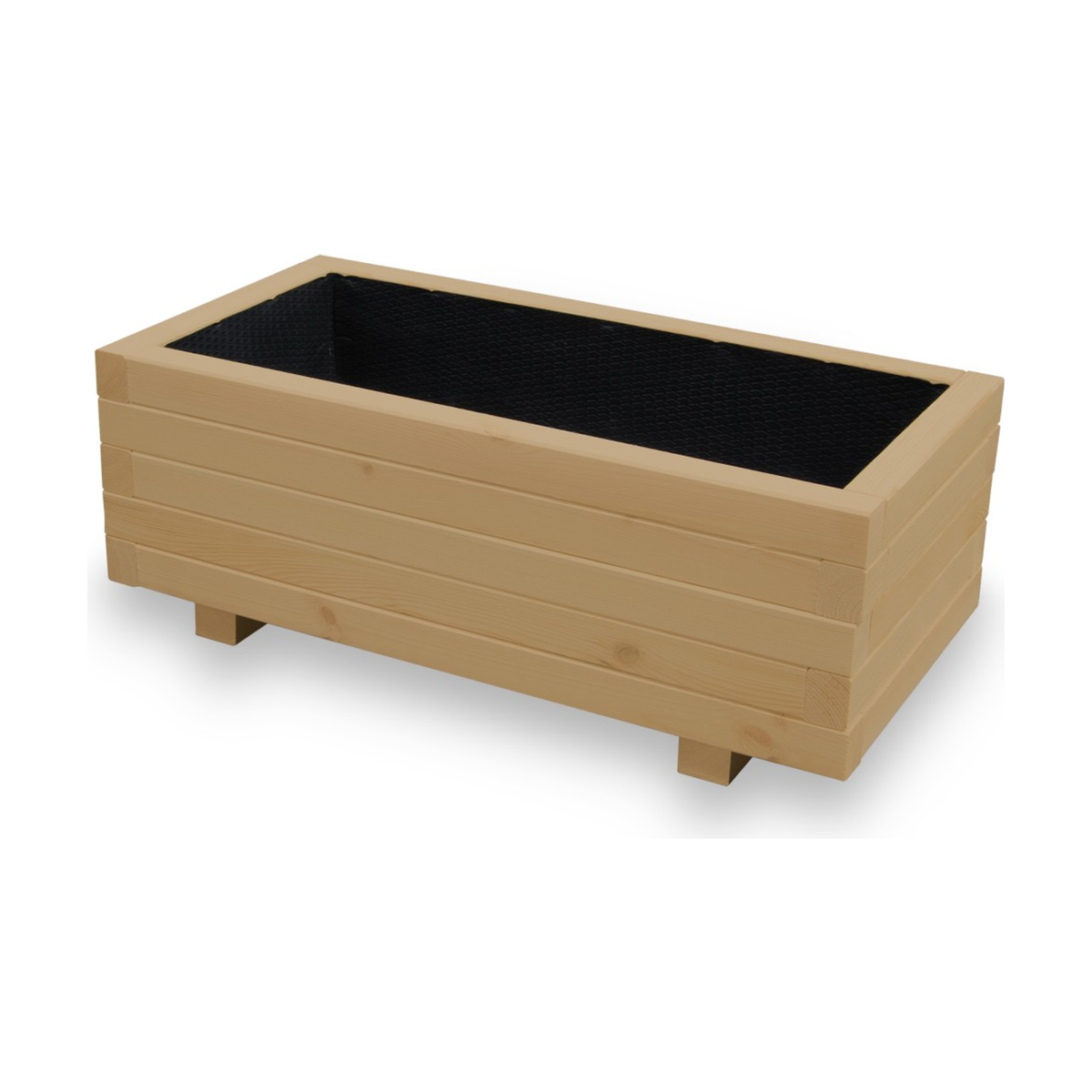 Houten plantenbak 80 bij 40 bij 30 cm in light oak op witte achtergrond 