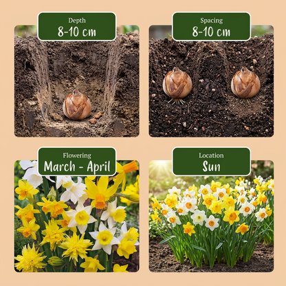 Botanische narcissenmix geel en wit - 160 bloembollen