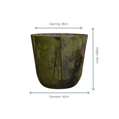 Sierpot Palermo marble groen – Ø40 x 36 cm
